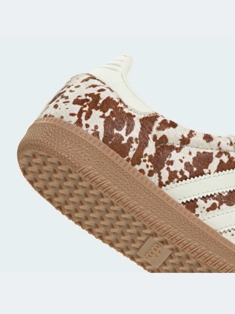 Adidas Women’s Samba Sneakers in Cream & Brown Cow Print - Picture 8 of 12